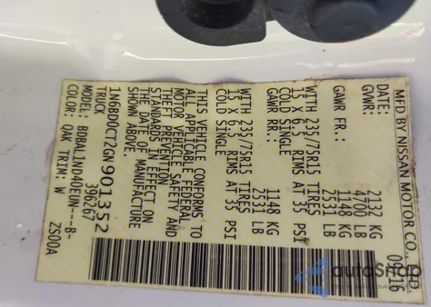 2016 Nissan Frontier S z USA, uszkodzony, nr VIN 1N6BD0CT2GN901352